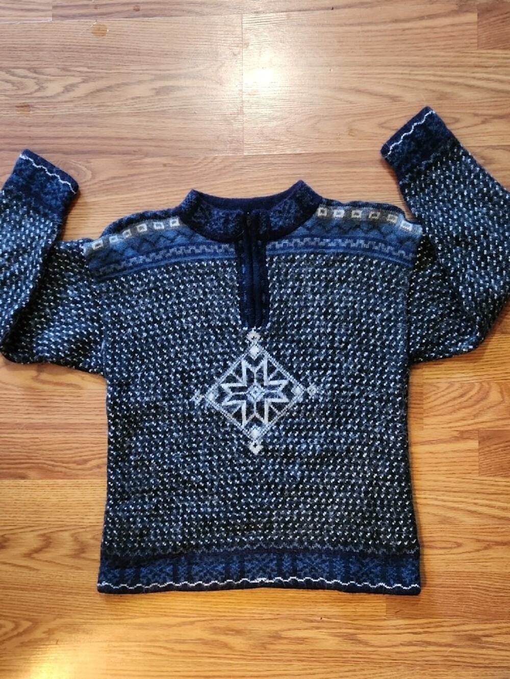Women's Peruvian Winter Ski 100% Alpaca Pullover Sweater Sz XS